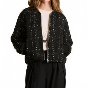 NEW LA FEE MARABOUTEE elfi tweed jacket in black